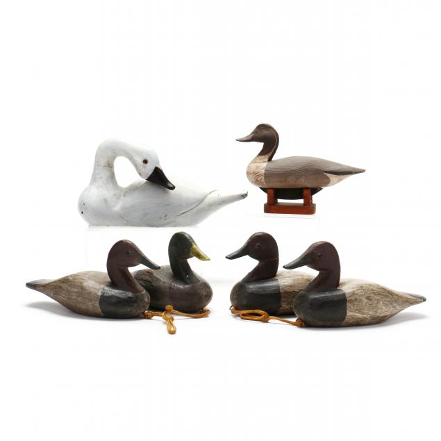 six-signed-miniature-waterfowl-decoys