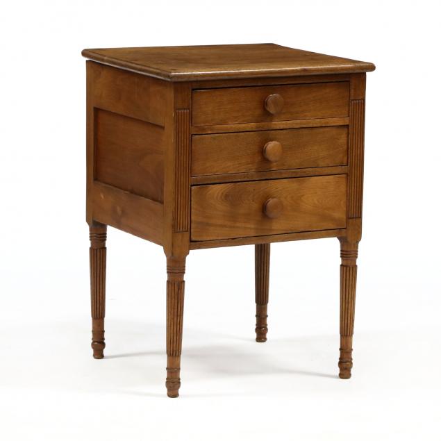 federal-mid-atlantic-walnut-three-drawer-side-table