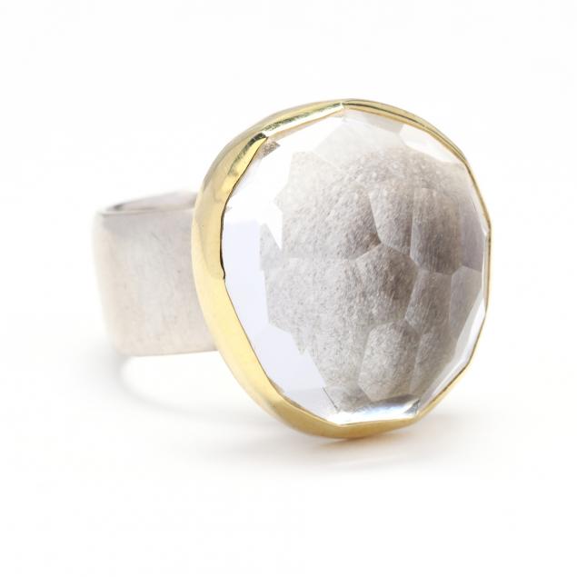 gold-silver-and-rock-crystal-quartz-ring