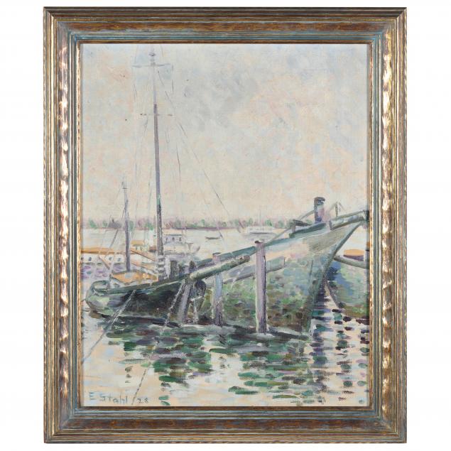 everett-stahl-american-19th-20th-century-harbor-scene