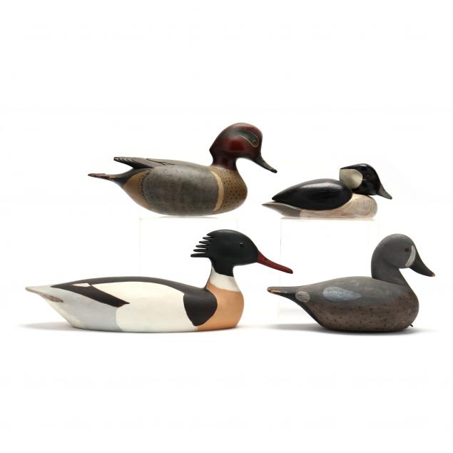 four-vintage-signed-duck-decoys