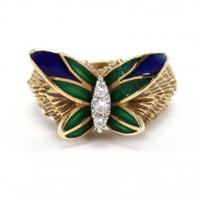 gold-enamel-and-diamond-butterfly-motif-ring