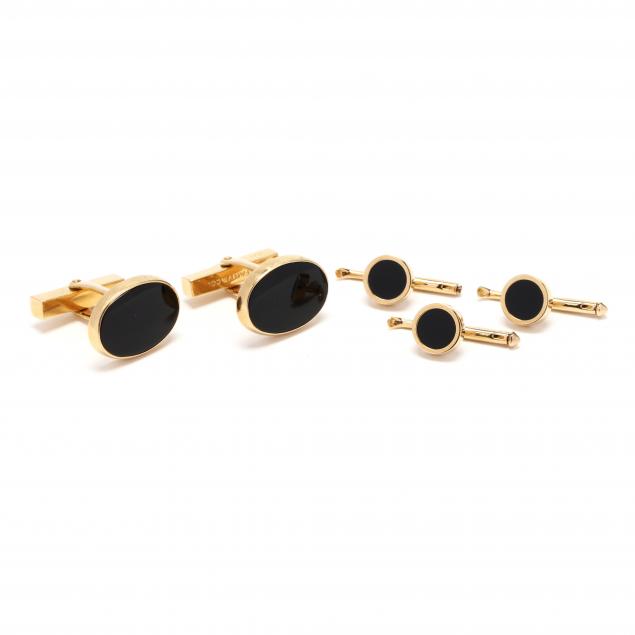 18kt-gold-and-onyx-gent-s-set-tiffany-co