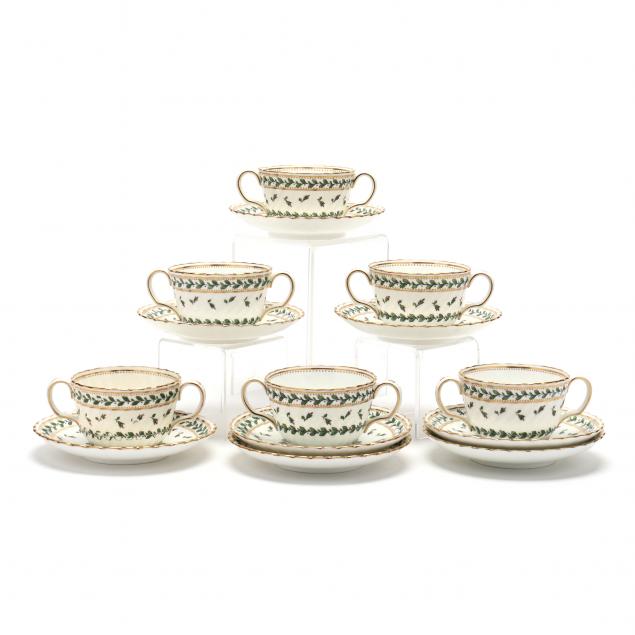 a-set-of-six-mintons-cream-soup-cups-and-saucers