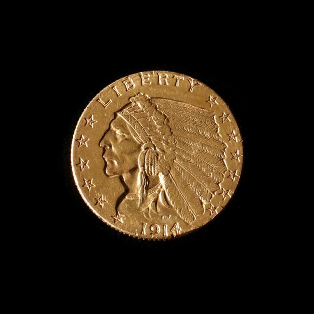 ex-jewelry-1914-d-indian-head-gold-quarter-eagle
