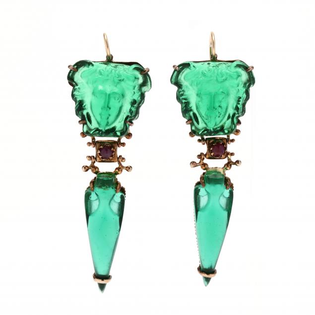 vermeil-and-venetian-glass-medusa-motif-earrings-tagliamonte