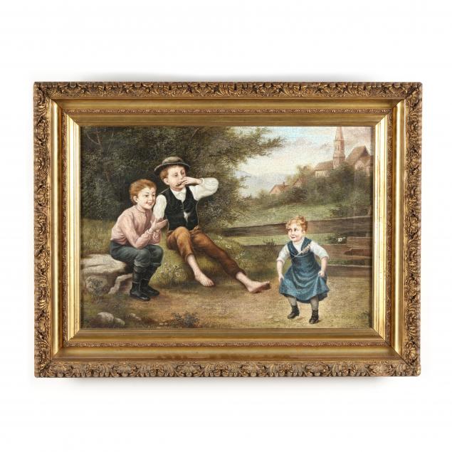 american-school-antique-painting-of-children-dancing