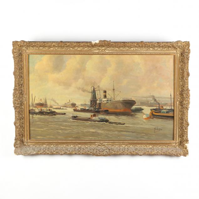 ardri-verveen-dutch-1912-1988-harbor-scene-with-steam-ships