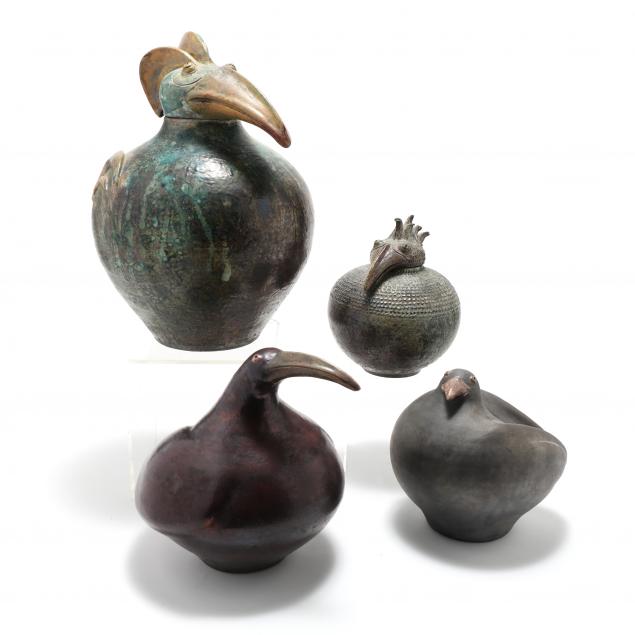 four-ceramic-birds-karen-allen-reed-nc
