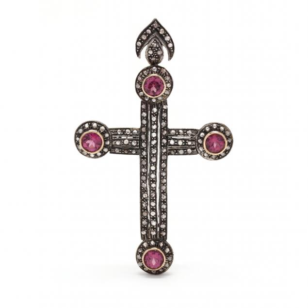 silver-gold-and-gem-set-cross