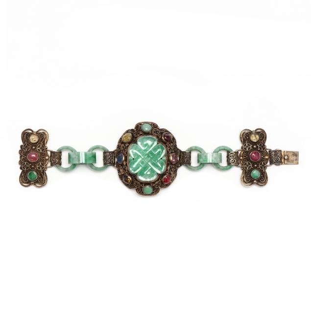 silver-jadeite-and-gem-set-bracelet