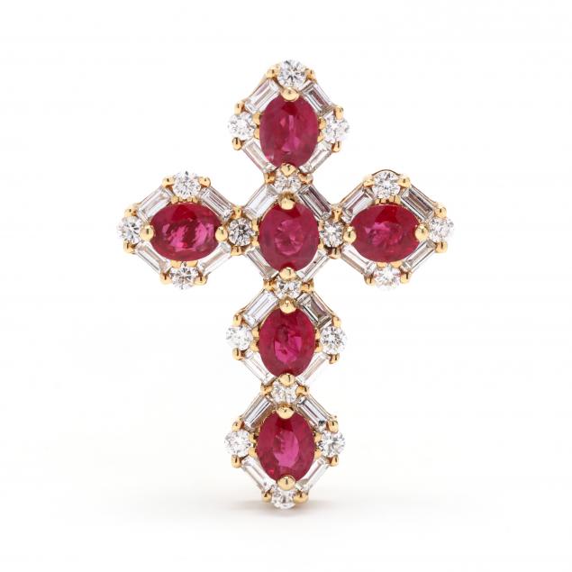 gold-ruby-and-diamond-cross-pendant