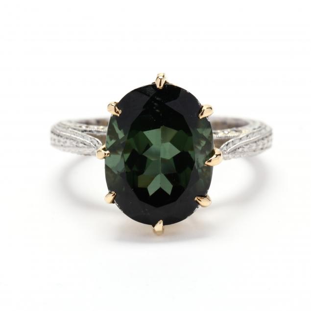 platinum-gold-and-green-tourmaline-ring