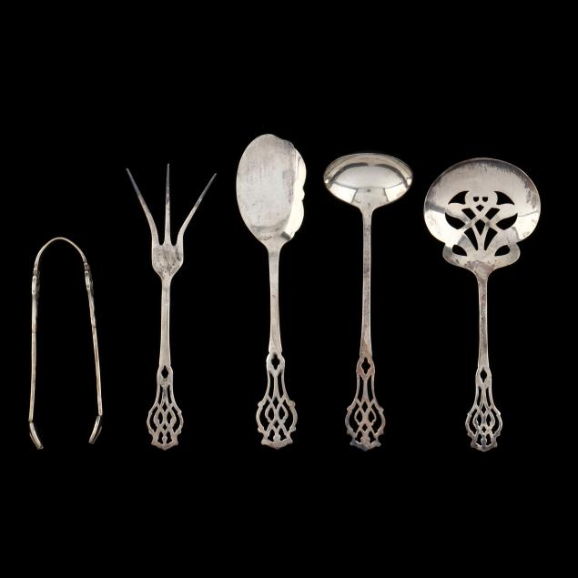 lunt-i-chippendale-i-sterling-silver-five-piece-hostess-serving-set