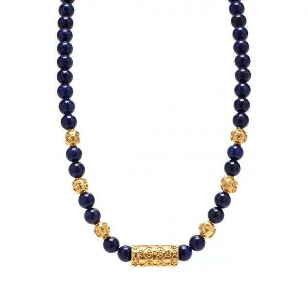 gold-and-lapis-bead-necklace