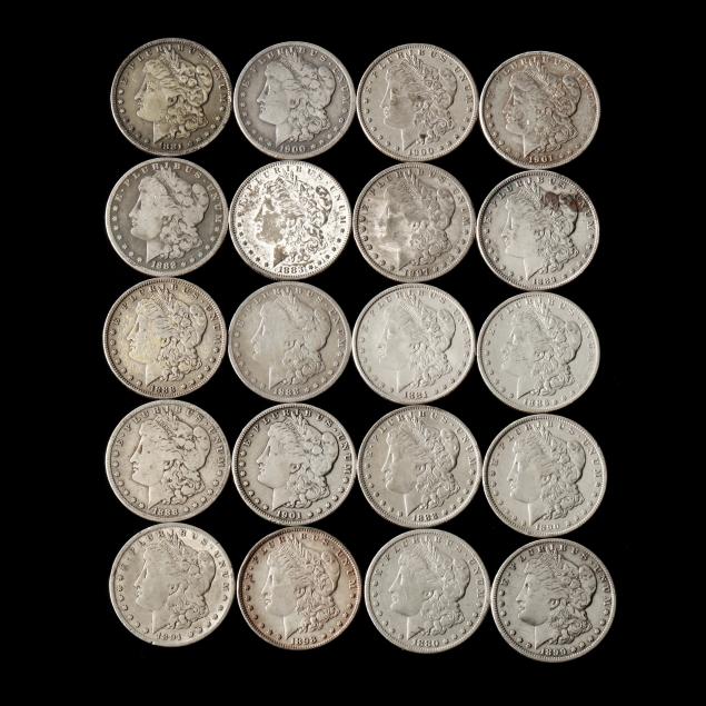 roll-of-twenty-20-circulated-morgan-silver-dollars