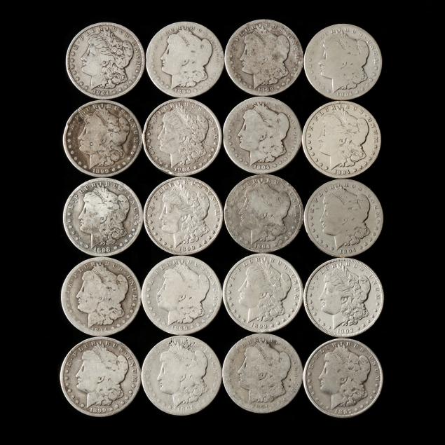 roll-of-twenty-20-heavily-circulated-or-problem-morgan-dollars