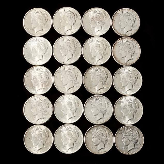 roll-of-twenty-20-better-grade-peace-silver-dollars