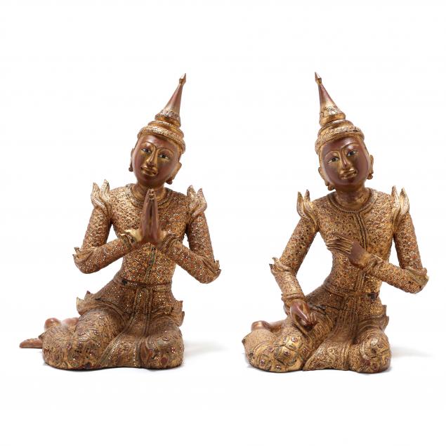 a-pair-of-burmese-lacquered-and-gilt-wooden-attendants