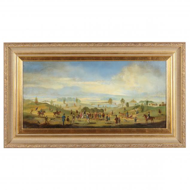 an-antique-sporting-painting-of-a-golf-game-19th-century