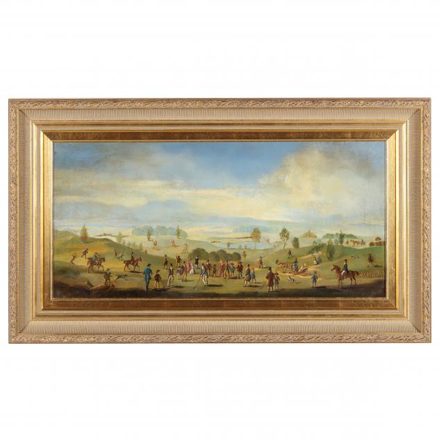 an-antique-sporting-painting-of-a-golf-game-19th-century