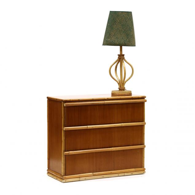 vintage-bamboo-chest-of-drawers-and-table-lamp