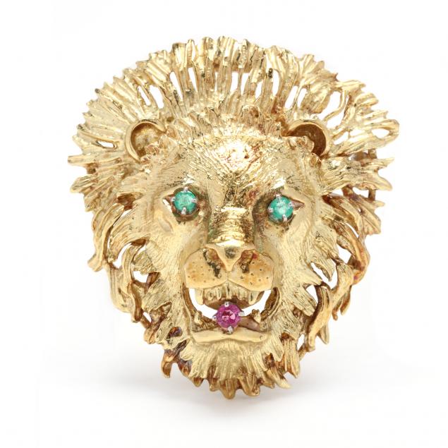 gold-and-gem-set-lion-motif-brooch