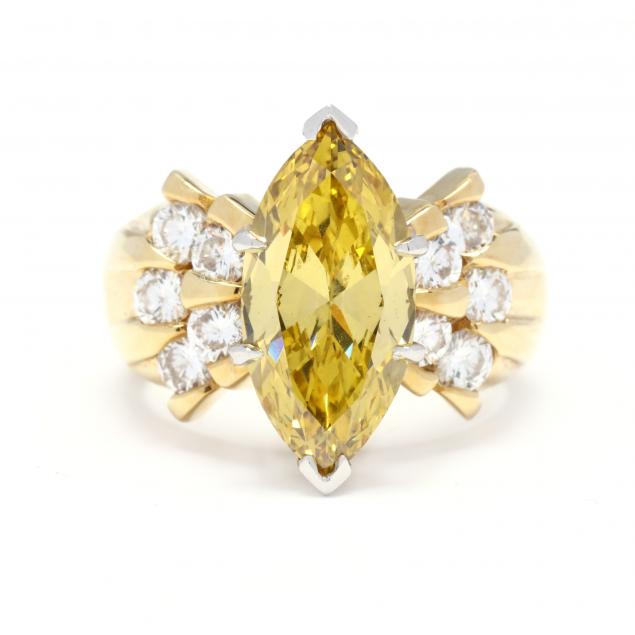 gold-treated-diamond-and-diamond-ring