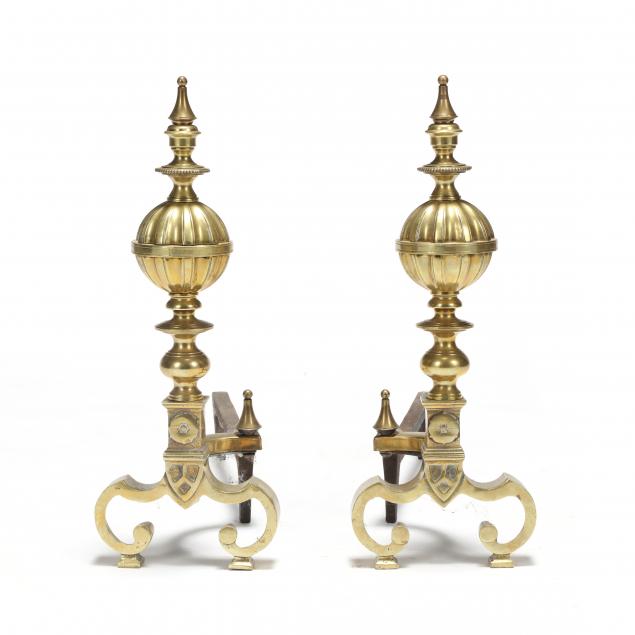 a-pair-of-brass-continental-andirons