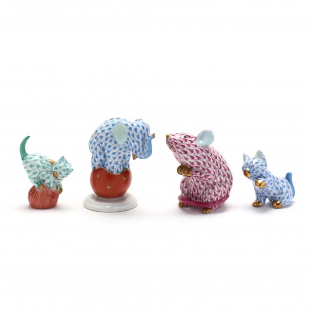 group-of-four-herend-porcelain-animals