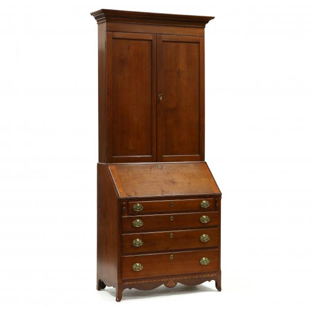 southern-federal-inlaid-walnut-desk-and-bookcase