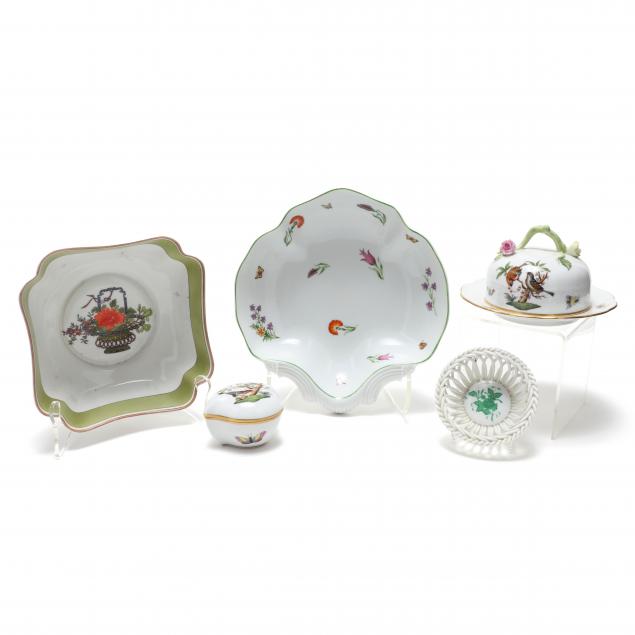 group-of-herend-tiffany-and-vista-allegre-porcelain