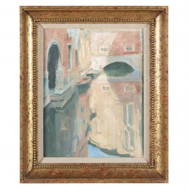 norman-hepple-british-1908-1994-reflections-in-a-side-canal-venice