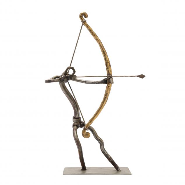 industrialist-metal-archer-sculpture-signed-f-russo