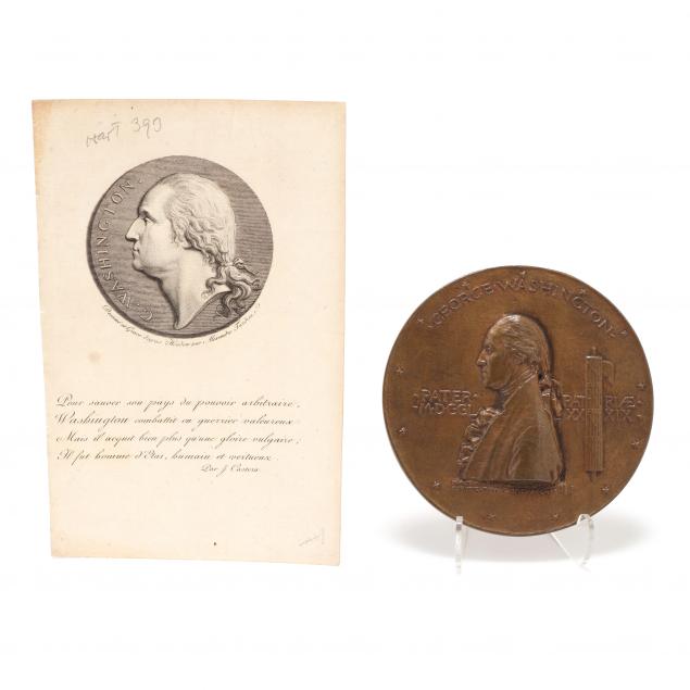 augustus-st-gaudens-george-washington-inauguration-centennial-medallion-and-related-engraving