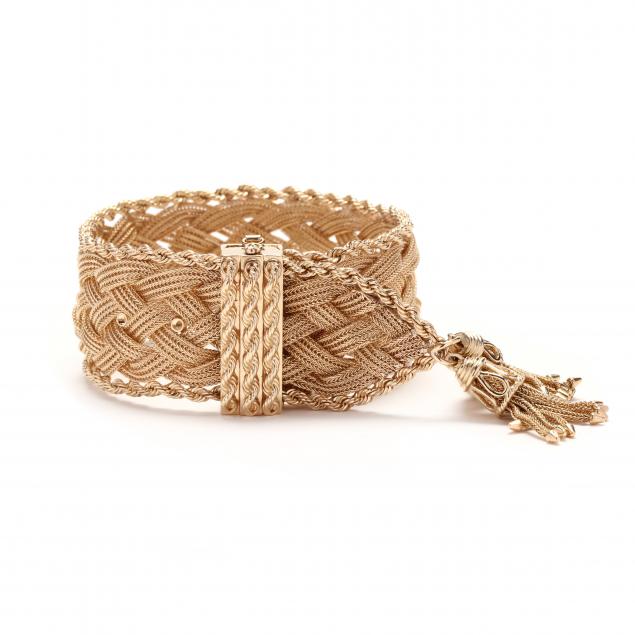 vintage-braided-and-woven-gold-bracelet