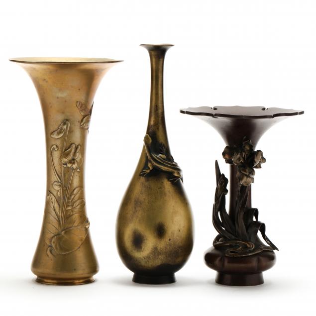 three-japanese-bronze-vases
