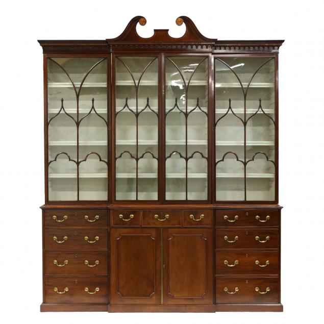 antique-english-inlaid-mahogany-breakfront