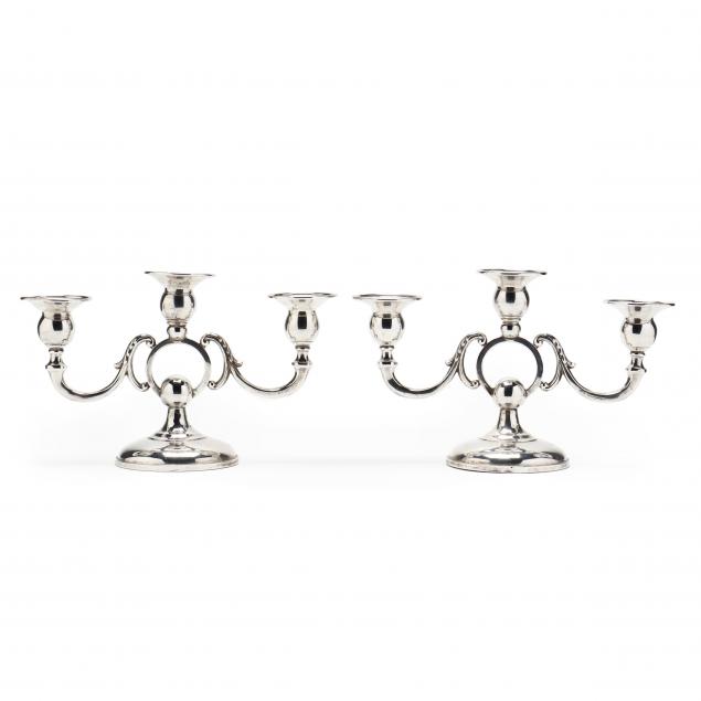 a-pair-of-sterling-silver-three-light-low-candelabra-by-fisher-silversmiths-inc