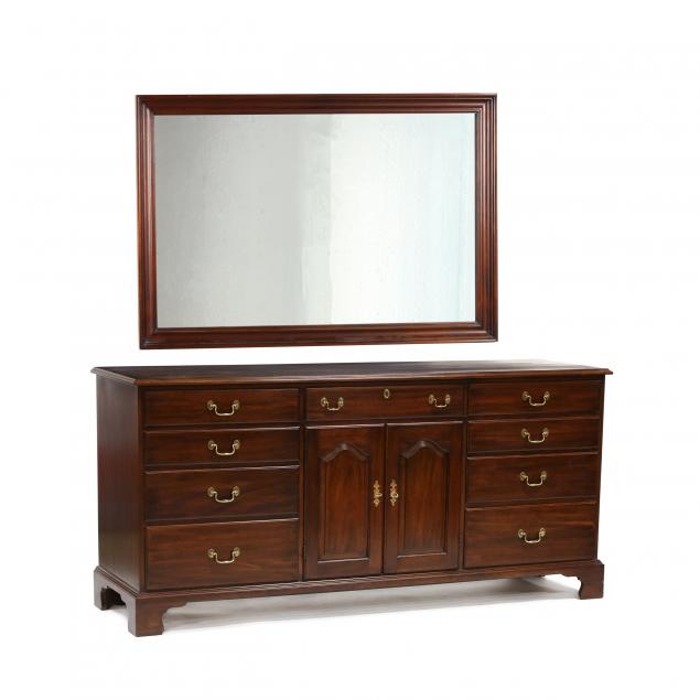 henkel-harris-chippendale-style-mahogany-dresser-with-mirror