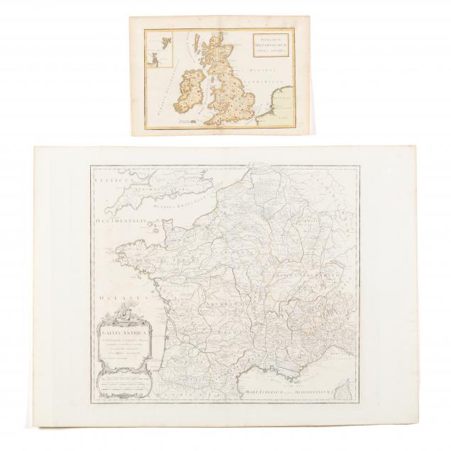 two-18th-century-maps-of-ancient-britain-and-gaul-respectively