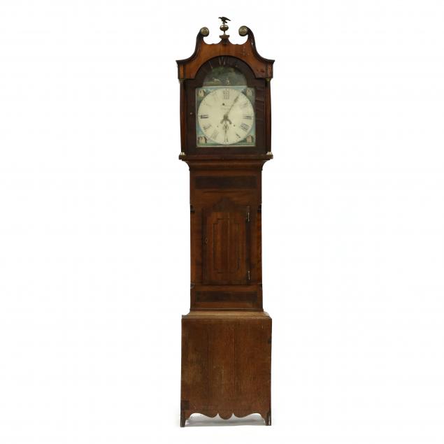 antique-scottish-inlaid-oak-tall-case-clock
