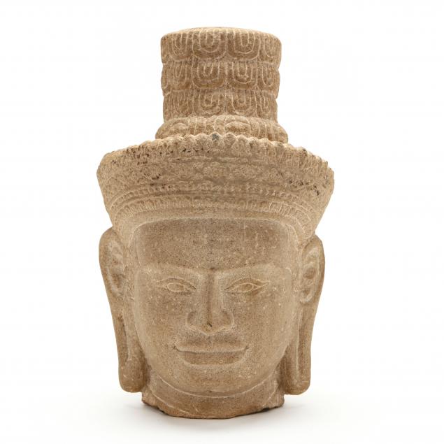 a-cambodian-khmer-style-sandstone-head