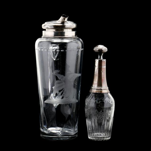 hawkes-sterling-silver-lidded-cocktail-shaker-and-decanter