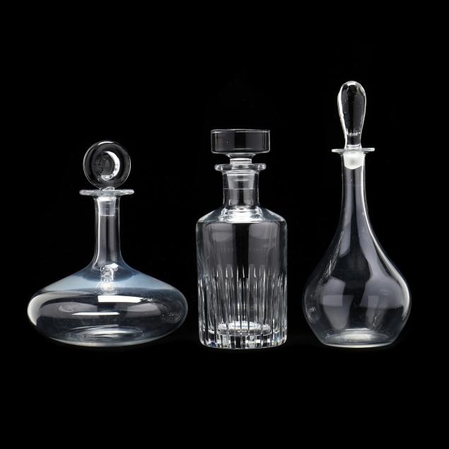 baccarat-three-modern-crystal-decanters