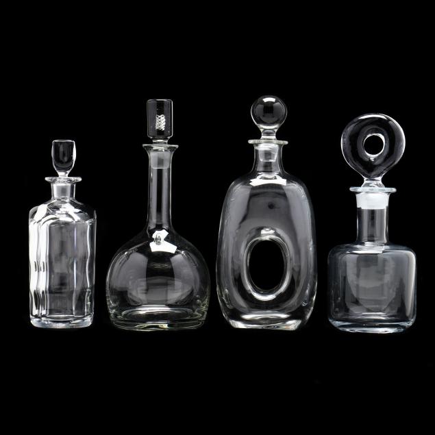 four-modern-glass-decanters