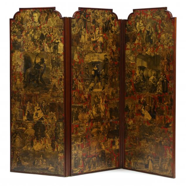 victorian-three-panel-decoupaged-floor-screen