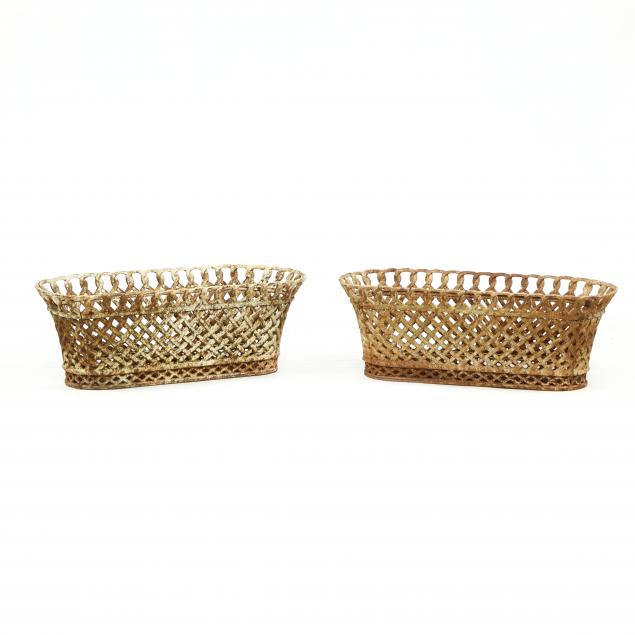 pair-of-basket-form-cast-iron-garden-planters