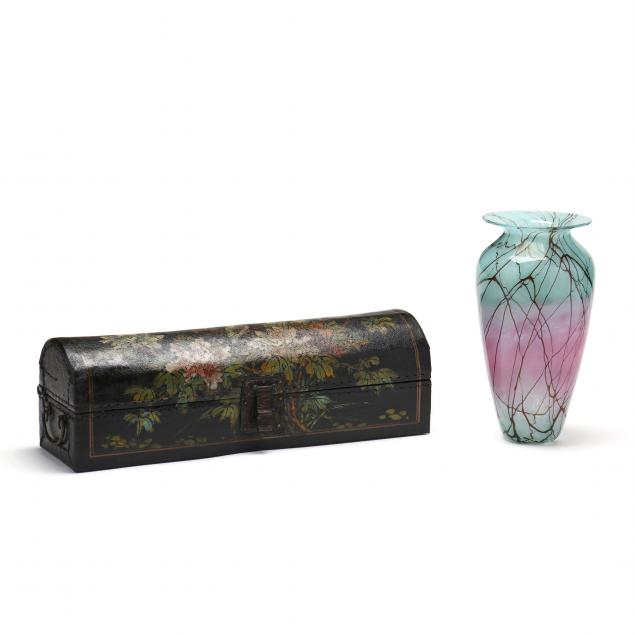 art-glass-vase-and-chinese-opium-box