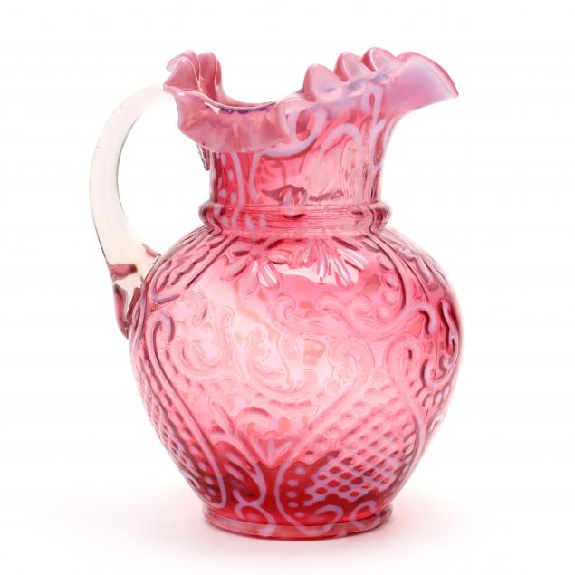 i-arabian-knights-i-cranberry-glass-water-pitcher